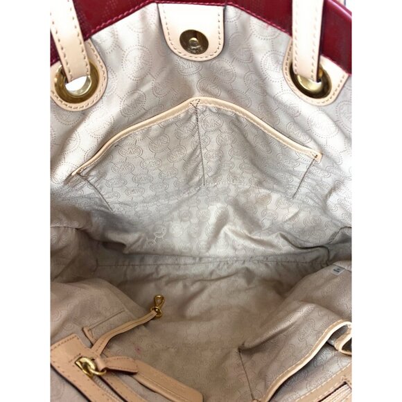 Michael Kors Jet Set Women’s Red Patent Leather Signature Tote Shoulder Bag - Picture 10 of 10